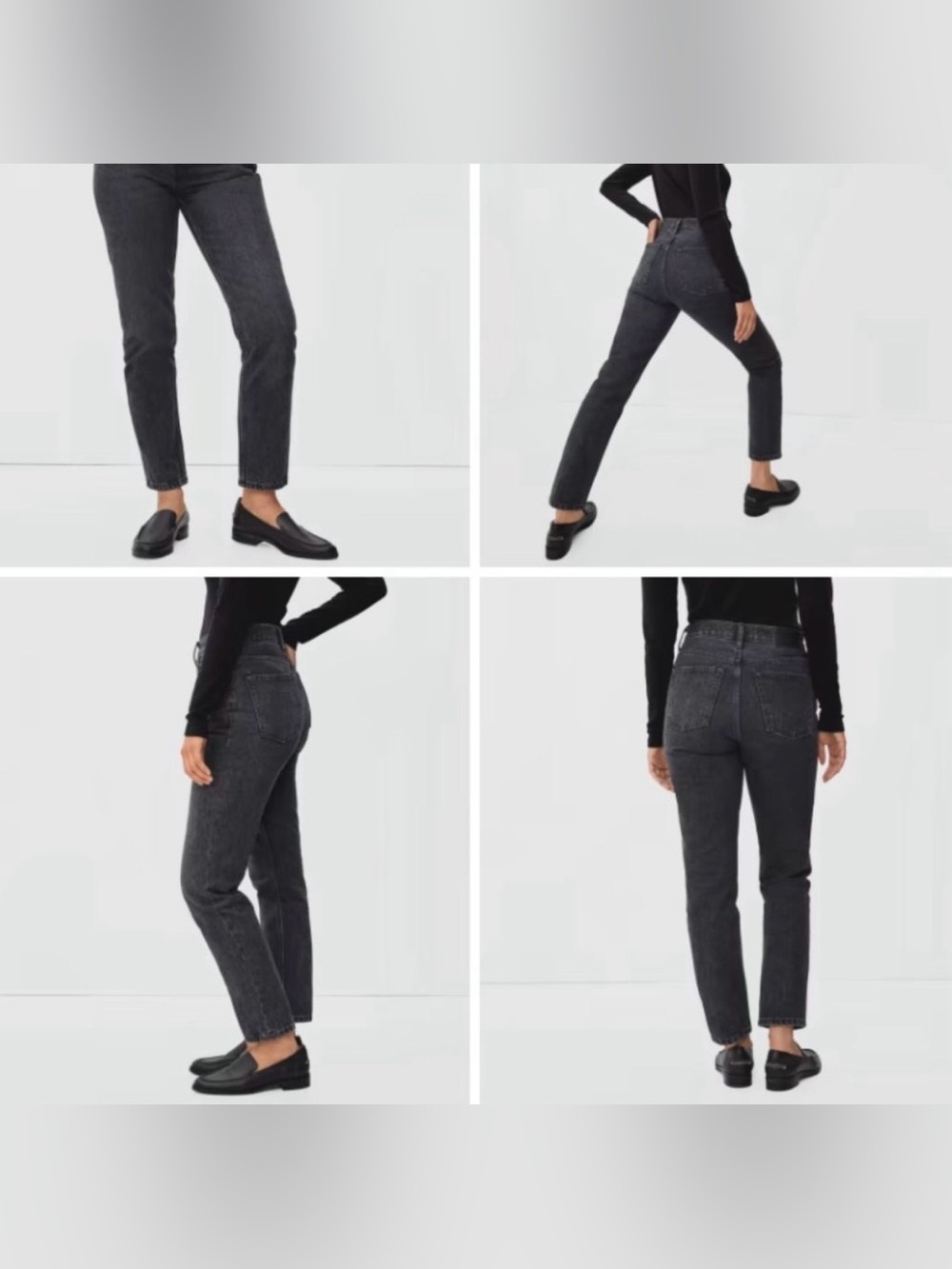 Everlane Washed Black The Curvy 90’s Cheeky Straight High Rise Jeans 27 Regular